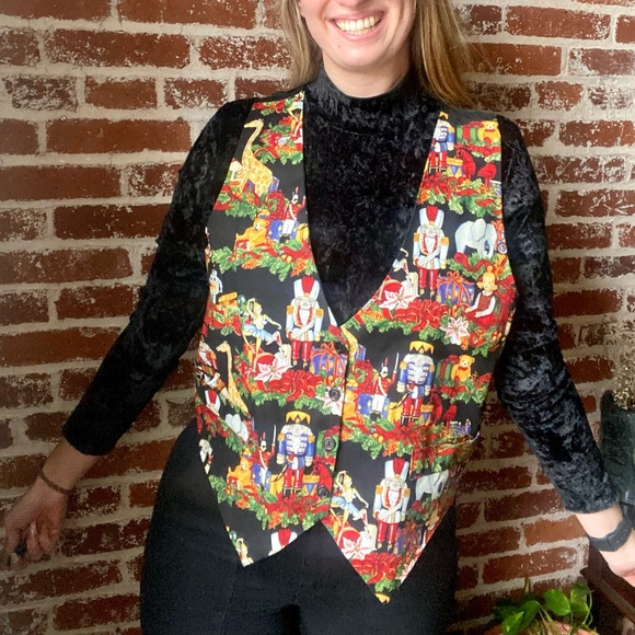 Vintage Jackets & Blazers - Vintage nutcracker Christmas vest